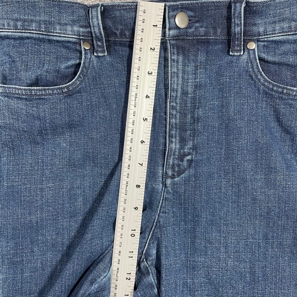 Eileen Fisher Womens Organic Cotton Seam Detail Tapered Jeans Blue Denim 14 - Picture 6 of 7